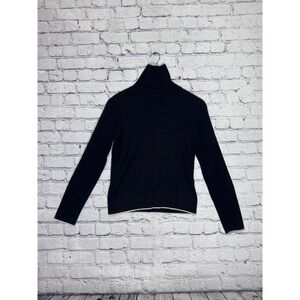 Emma James Ribbed‎ Black Turtleneck Sweater Long Sleeve Size M